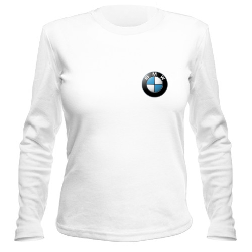 Женский лонгслив с логотипом BMW (сбоку полноцвет)