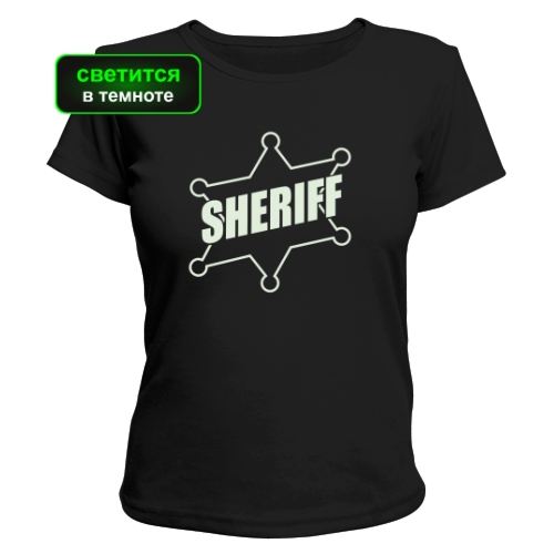 Женская футболка Sheriff (светится)