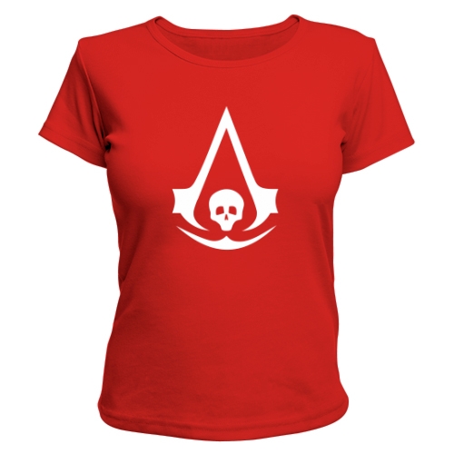 Женская футболка Assassins black flag