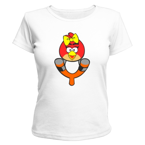 Женская футболка Angry birds (рогатка)