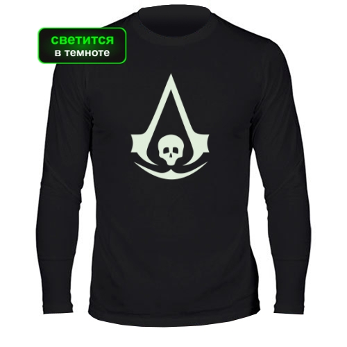 Мужской лонгслив Assassin's creed (светится в темноте)