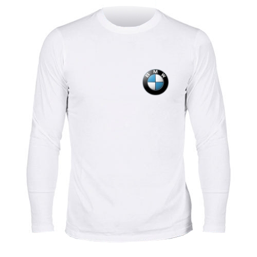 Мужской лонгслив с логотипом BMW (сбоку полноцвет)